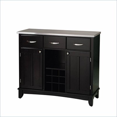 Home Styles Furniture Large Steel Top Buffet in Black
