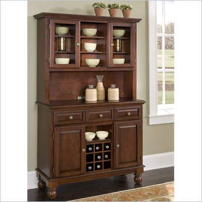 Home Styles Premium Buffet with Wood Top and Hutch