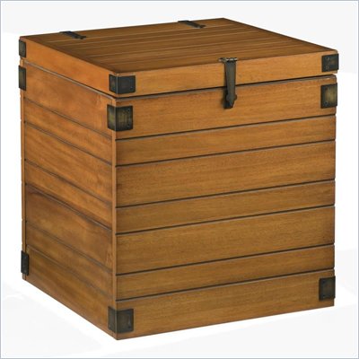 Home Styles Small Planked Storage Blanket Chest in Honey Oak Finish