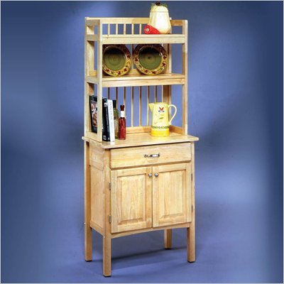 Home Styles Furniture Baker's Rack with Solid Wood Top in Natural