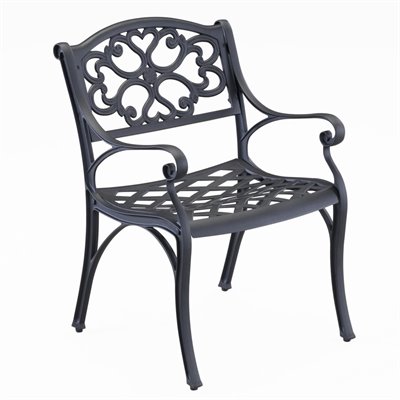 Home Styles Outdoor Dining Arm Chair in Black Finish (Set of 2)