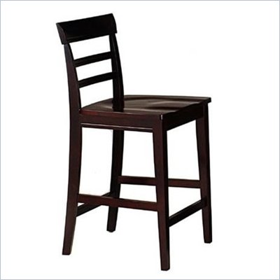 Home Styles Furniture 24 Inch Solid Hardwood Bar Stool with Back in Coffee Finish