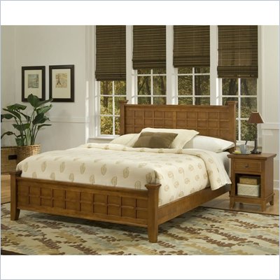 Home Styles Arts & Crafts Queen Bed & Night Stand in Cottage Oak