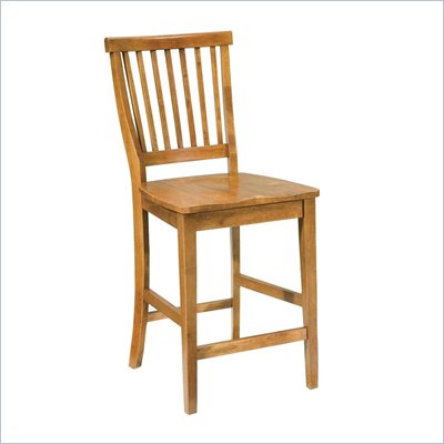 Home Styles Arts & Crafts 24" Solid Wood Counter Stool in Cottage Oak