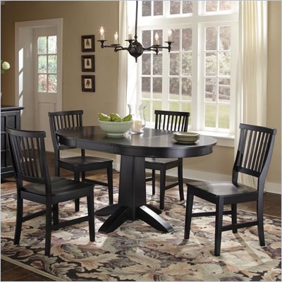 Home Styles Arts & Crafts 5 Piece Dining Set in Black Finish