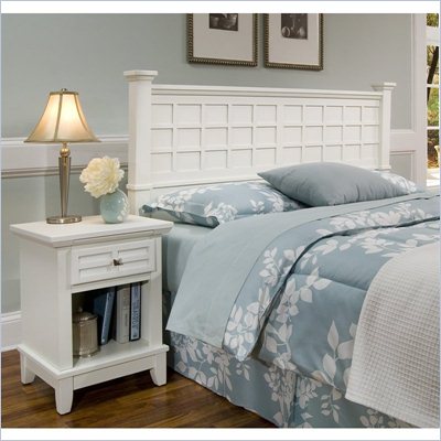 Home Styles Arts & Crafts Headboard & Night Stand in White Finish