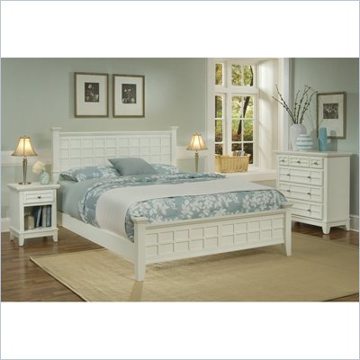 Home Styles Arts & Crafts Headboard Set in White