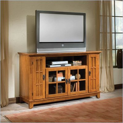 Home Styles Arts & Crafts Entertainment Credenza in Cottage Oak