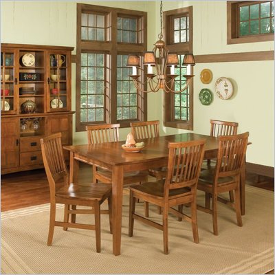 Home Styles Arts and Crafts 7 Piece Hardwood Dining Set in Cottage Oak