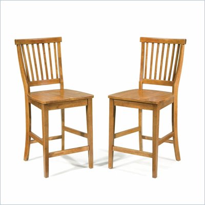 Home Styles Arts and Crafts 24" Solid Wood Counter Stool in Cottage Oak