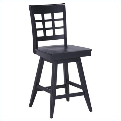 Home Styles Arts and Crafts 24 Inch Solid Hardwood Bar Stool in Black Finish