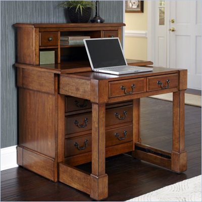 Home Styles Aspen Expanding Desk with Hutch in Rustic Cherry Finish