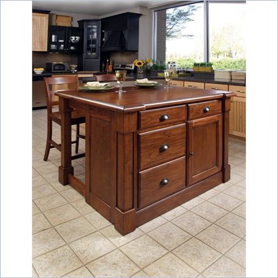 Home Styles Aspen Kitchen Island & Two Stools