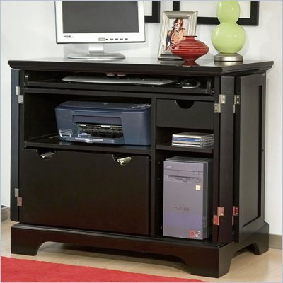 Home Styles Bedford Compact Office Cabinet in Ebony
