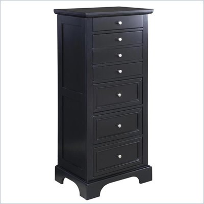 Home Styles Bedford Lingerie Chest / Jewelry Armoire in Black Finish