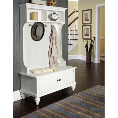 Home Styles Bermuda Hall Tree Stand in Brushed White Finish