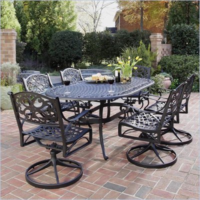 Home Styles Biscayne 7 Piece Dining Set in Black Finish
