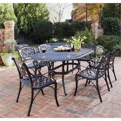 Home Styles Biscayne 7 Piece Dining Set in Black Finish
