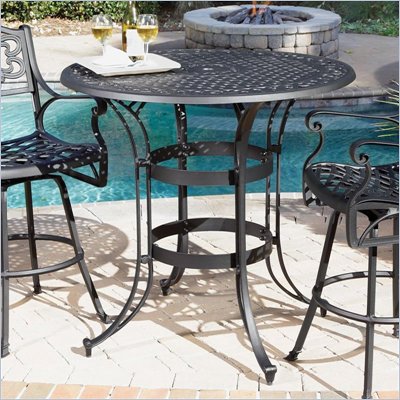 Home Styles Biscayne High Top Bistro Table in Black Finish