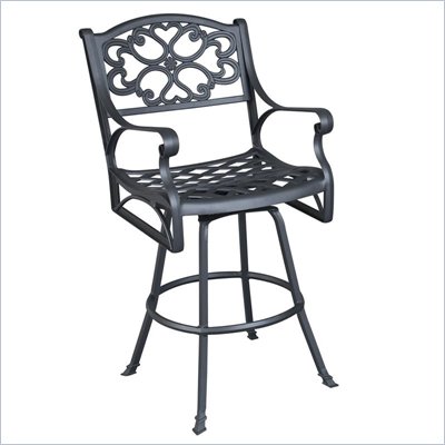 Home Styles Biscayne Swivel Stool in Black Finish