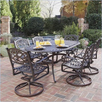 Home Styles Biscayne 7 Piece Dining Set in Rust Finish