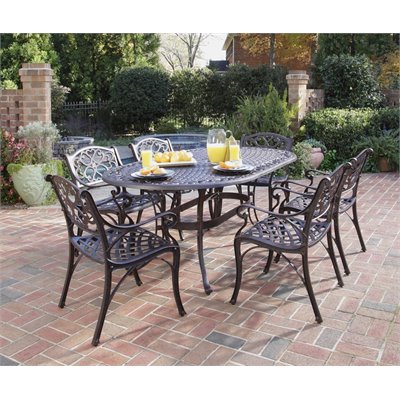 Home Styles Biscayne 7 Piece Dining Set in Rust Finish