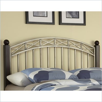 Home Styles Bordeaux Headboard in Espresso and Antique Pewter