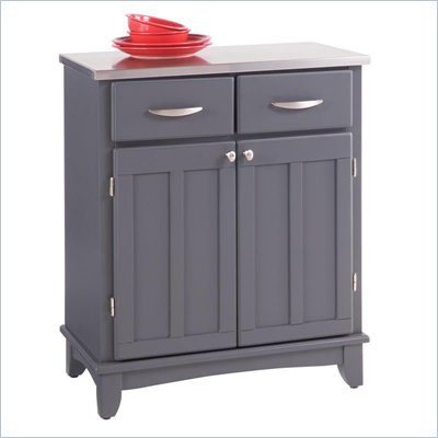 Home Styles Buffet of Buffets Stainless Steel Top Small Buffet Server in Gray Finish