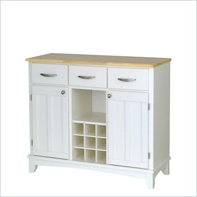 Home Styles White Buffet with Natural Wood Top