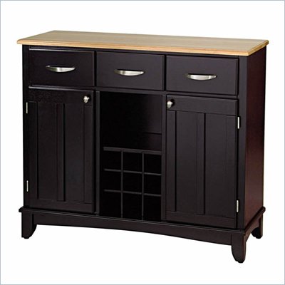 Home Styles Furniture Wood Top Large Buffet in Black
