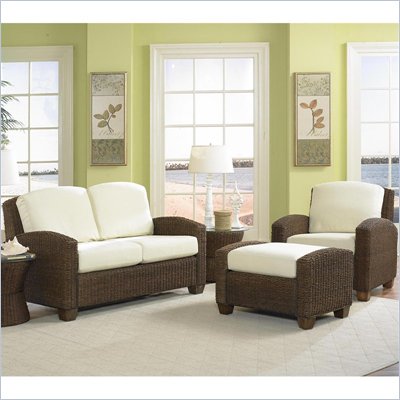 Home Styles Furniture Cabana Banana 3 Piece Set: Chair, Ottoman, Love Seat in Cocoa finish