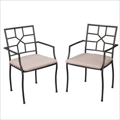 Home Styles Cambria Side Chairs in Black & Taupe (Set of 2)