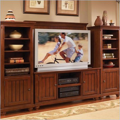 Home Styles Furniture Chesapeake Flat Panel/Plasma/LCD Wood Entertainment Center in Cherry