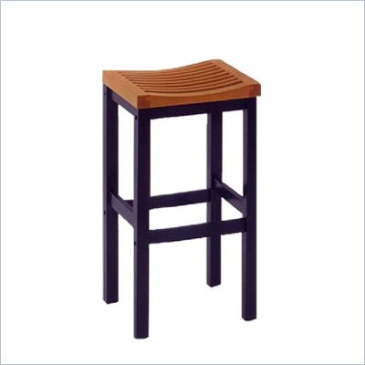 Home Styles Furniture Contour 29" Solid Hardwood Bar Stool in Black and Oak