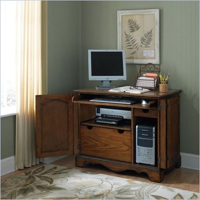 Home Styles Country Casual Compact Office Cabinet in Distressed Oak