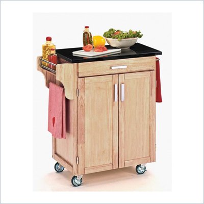 Home Styles Furniture Natural Kitchen Cart with Granite Top