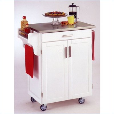 Home Style Kitchen Cart on Home Styles Furniture White Kitchen Cart With Stainless Steel Top