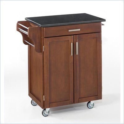 Home Styles Kitchen Cart in Cherry with Granite Top