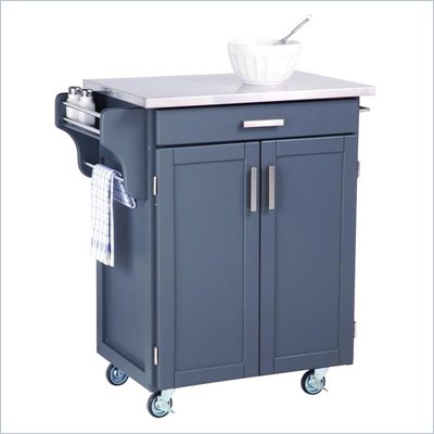 Home Styles Stainless Steel Top Kitchen Cart in Gray Finish