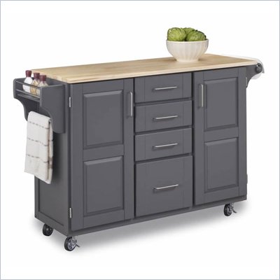 Home Styles Kitchen Cart in Gray Finish