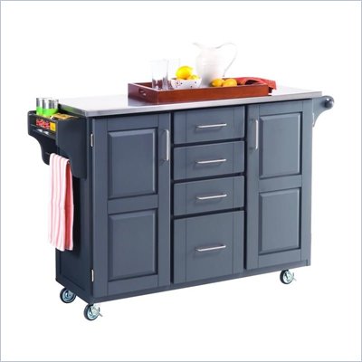 Home Styles Stainless Steel Top Kitchen Cart in Gray Finish