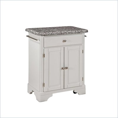 Home Styles Premier Create-a-Cart 28 Inch Grey Granite Top Kitchen Cart in White