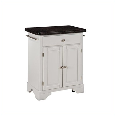 Home Styles Premier Create-a-Cart 28 Inch Salmon Granite Top Kitchen Cart in White