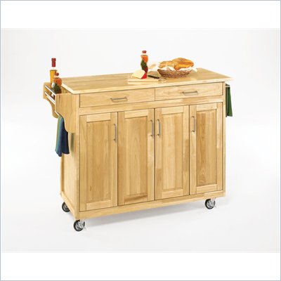 Home Styles Create-a-Cart 49 Inch Wood Top Kitchen Cart in Natural
