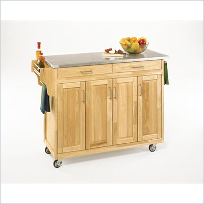 Home Styles Create-a-Cart 49 Inch Stainless Top Kitchen Cart in Natural