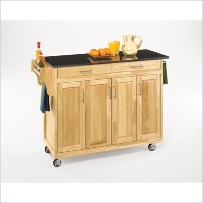 Home Styles Create-a-Cart 49 Inch Black Granite Top Kitchen Cart in Natural