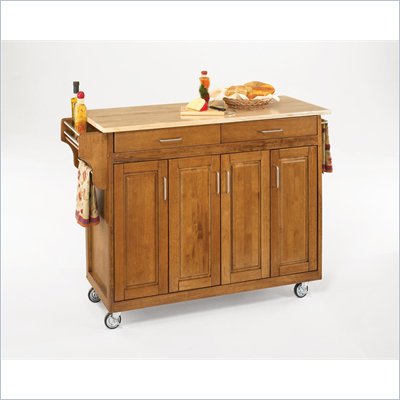 Home Styles Create-a-Cart 49 Inch Wood Top Kitchen Cart in Cottage Oak