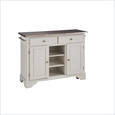 Home Styles Premier Create-a-Cart 45 Inch Steel Top Kitchen Cart in White