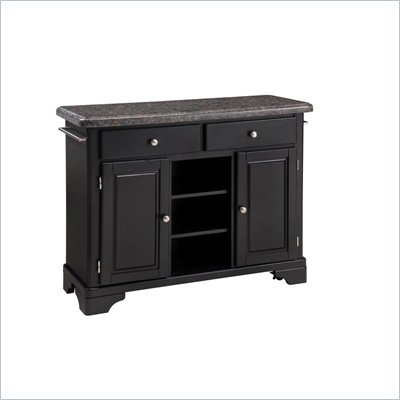 Home Styles Premier Create-a-Cart 45 Inch Salmon Granite Top Kitchen Cart in Black
