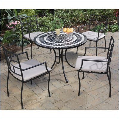 Home Styles Delmar Table & 4 Cambria Chairs in Black & Grey